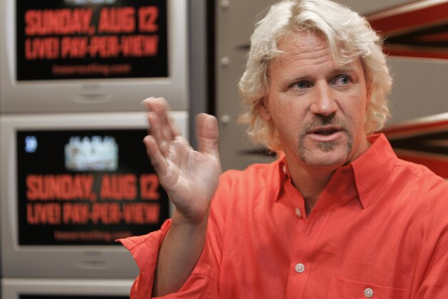 Jeff Jarrett, co-founder of Total Nonstop Action Wrestling, talks about the involvement of Tennessee Titans cornerback Pacman Jones in their wrestling program Hard Justice Monday, Aug. 6, 2007, in Nashville, Tenn. Jarrett said Jones will be in the wrestling ring in his new role and is working out at his Tennessee farm to prepare for his debut. (AP Photo/Mark Humphrey)