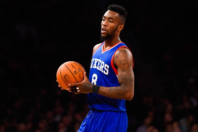 NEW YORK, NY - NOVEMBER 22:  Tony Wroten #8 of the Philadelphia 76ers looks on during a game against the New York Knicks at Madison Square Garden on November 22, 2014 in New York City. NOTE TO USER: User expressly acknowledges and agrees that, by downloading and/or using this photograph, user is consenting to the terms and conditions of the Getty Images License Agreement.  (Photo by Alex Goodlett/Getty Images)