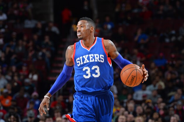 PHILADELPHIA, PA - DECEMBER 13: Robert Covington #33 of the Philadelphia 76ers dribbles the ball against the Memphis Grizzlies on December 13, 2014 at Wells Fargo Center in Philadelphia, PA. NOTE TO USER: User expressly acknowledges and agrees that, by downloading and or using this photograph, User is consenting to the terms and conditions of the Getty Images License Agreement. Mandatory Copyright Notice: Copyright 2014 NBAE (Photo by Jesse D. Garrabrant/NBAE via Getty Images)