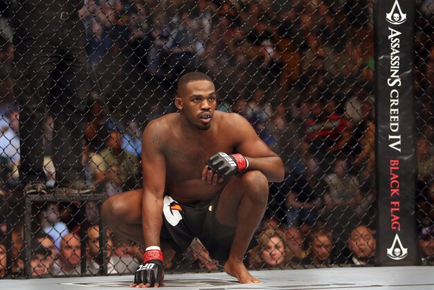 Sep 21, 2013; Toronto, Ontario, CAN; Jon Jones moments before the start of his fight against Alexander Gustafsson (not pictured) during their light heavyweight championship bout at UFC 165 at the Air Canada Centre. Mandatory Credit: Tom Szczerbowski-USA TODAY Sports