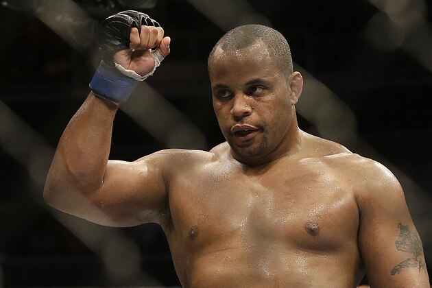 Daniel Cormier is seen after fighting Frank Mir during a UFC heavyweight mixed martial arts fight in San Jose, Calif., Saturday, April 20, 2013. Cormier won by unanimous decision. (AP Photo/Jeff Chiu)