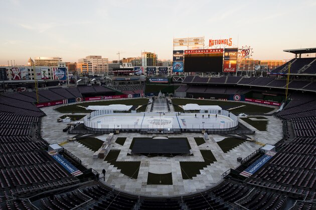 WASHINGTON, DC - DECEMBER 27:  A general view of Nationals Park during the 2015 Bridgestone NHL Winter Classic Build Out on December 27, 2014 in Washington, DC. The 2015 Bridgestone NHL Winter Classic will take place on New Year's Day with the Washington Capitals playing the Chicago Blackhawks.  (Photo by Patrick McDermott/NHLI via Getty Images)