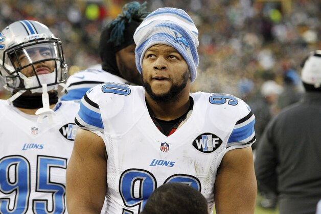 Detroit Lions' Ndamukong Suh during the first half of an NFL football game against the Green Bay Packers Sunday, Dec. 28, 2014, in Green Bay, Wis. (AP Photo/Matt Ludtke) Detroit Lions' Ndamukong Suh during the first half of an NFL football game against the Green Bay Packers Sunday, Dec. 28, 2014, in Green Bay, Wis. (AP Photo/Matt Ludtke)