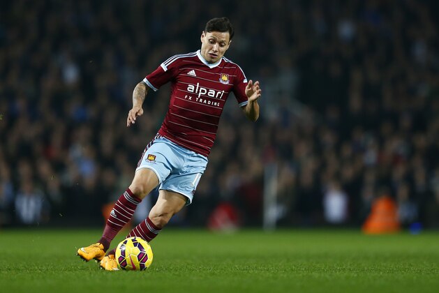 LONDON, ENGLAND - NOVEMBER 29:  Mauro Zarate of West Ham United in action during the Barclays Premier League match between West Ham United and Newcastle United at Boleyn Ground on November 29, 2014 in London, England.  (Photo by Julian Finney/Getty Images)