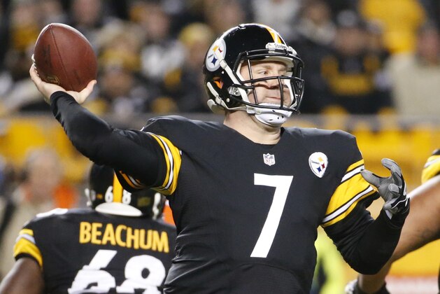 Pittsburgh Steelers quarterback Ben Roethlisberger (7) plays in the first half an NFL football game against the Cincinnati Bengals, Sunday, Dec. 28, 2014 in Pittsburgh. (AP Photo/Gene J. Puskar) Pittsburgh Steelers quarterback Ben Roethlisberger (7) plays in the first half an NFL football game against the Cincinnati Bengals, Sunday, Dec. 28, 2014 in Pittsburgh. (AP Photo/Gene J. Puskar)