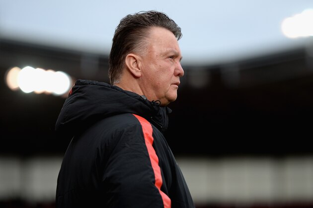 STOKE ON TRENT, ENGLAND - JANUARY 01:  Manchester United Manager Louis van Gaal looks on prior to the Barclays Premier League match between Stoke City and Manchester United at Britannia Stadium on January 1, 2015 in Stoke on Trent, England.  (Photo by Gareth Copley/Getty Images)