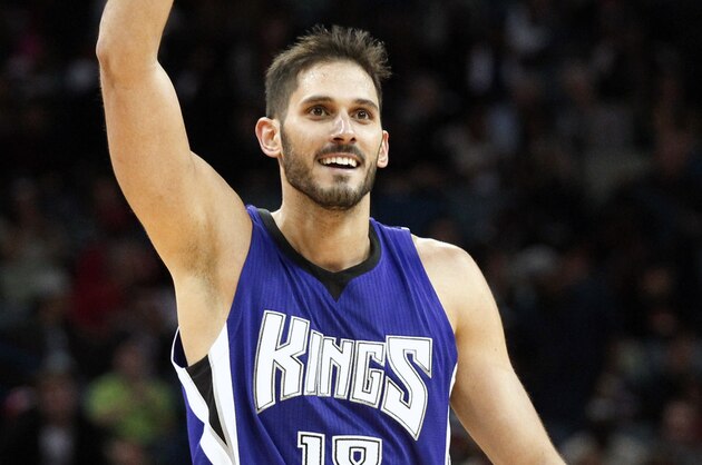 Sacramento Kings forward Omri Casspi (18) reacts after a shot in the second half of an NBA basketball game against the New Orleans Pelicans in New Orleans, Tuesday, Nov. 25, 2014.  (AP Photo/Butch Dill)