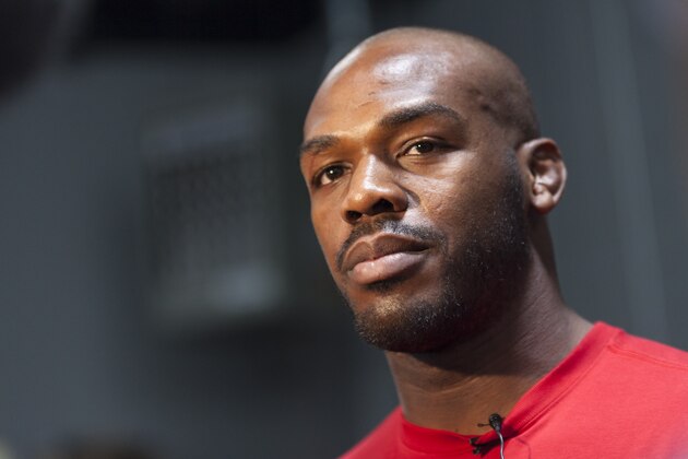 ALBUQUERQUE, NM - APRIL 2: UFC lightweight champion Jon 'Bones' Jones interacts with media during an open training session for fans and media at the Jackson's Mixed Martial Arts and Fitness on April 2, 2014 in Albuquerque, New Mexico. (Photo by Aaron Sweet/Getty Images)