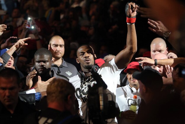 Sep 21, 2013; Toronto, Ontario, CAN; Jon Jones enters the octagon before his fight against Alexander Gustafsson (not pictured) during their light heavyweight championship bout at UFC 165 at the Air Canada Centre. Mandatory Credit: Tom Szczerbowski-USA TODAY Sports Sep 21, 2013; Toronto, Ontario, CAN; Jon Jones enters the octagon before his fight against Alexander Gustafsson (not pictured) during their light heavyweight championship bout at UFC 165 at the Air Canada Centre. Mandatory Credit: Tom Szczerbowski-USA TODAY Sports