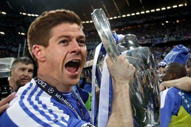 Chelsea's Frank Lampard holds the trophy at the end of the Champions League final soccer match between Bayern Munich and Chelsea in Munich, Germany Saturday May 19, 2012.  Chelsea's Didier Drogba scored the decisive penalty in the shootout as Chelsea beat Bayern Munich to win the Champions League final after a dramatic 1-1 draw on Saturday. (AP Photo/Frank Augstein)