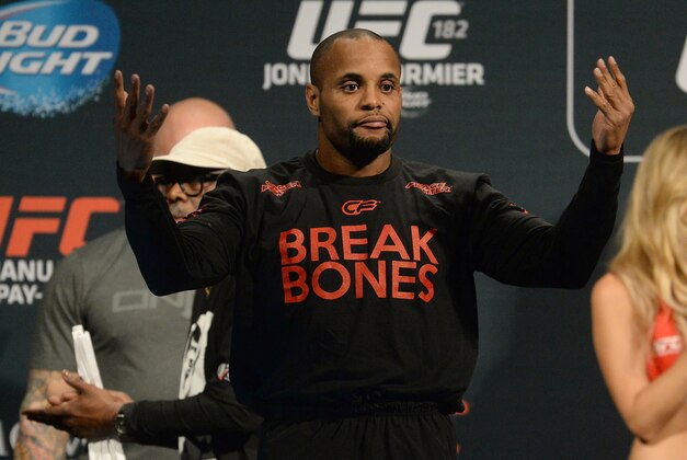 Jan 2, 2015; Las Vegas, NV, USA;   Daniel Cormier during the weigh in for his Light Heavyweight Title Bout against Jon Jones (not pictured) at MGM Grand Garden Arena. Mandatory Credit: Jayne Kamin-Oncea-USA TODAY Sports