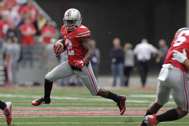 Ohio State halfback Dontre Wilson plays against Kent State during an NCAA college football game Saturday, Sept. 13, 2014, in Columbus, Ohio. (AP Photo/Jay LaPrete)