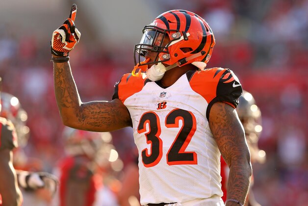 TAMPA, FL - NOVEMBER 30: Jeremy Hill #32 of the Cincinnati Bengals reacts to a play during a game against the Tampa Bay Buccaneers at Raymond James Stadium on November 30, 2014 in Tampa, Florida. (Photo by Mike Ehrmann/Getty Images) TAMPA, FL - NOVEMBER 30: Jeremy Hill #32 of the Cincinnati Bengals reacts to a play during a game against the Tampa Bay Buccaneers at Raymond James Stadium on November 30, 2014 in Tampa, Florida. (Photo by Mike Ehrmann/Getty Images)