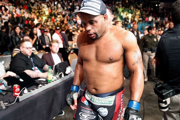 LAS VEGAS, NV - JANUARY 03:  Daniel Cormier leaves the arena after suffering his first loss to light heavyweight champion Jon Jones at the MGM Grand Garden Arena on January 3, 2015 in Las Vegas, Nevada. Jones retained his title by unanimous decision.  (Photo by Steve Marcus/Getty Images)