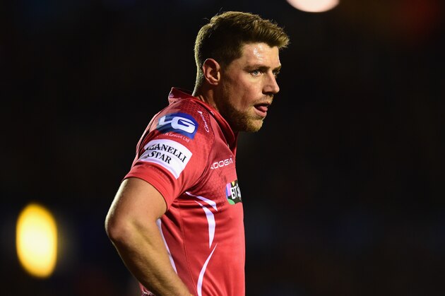 CARDIFF, WALES - DECEMBER 19:  Scarlets player Rhys Priestland looks on during the Guinness Pro 12 match between Cardiff Blues and Scarlets at  on December 19, 2014 in Cardiff, United Kingdom.  (Photo by Stu Forster/Getty Images)