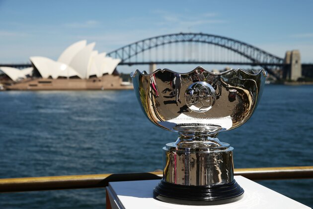 SYDNEY, AUSTRALIA - DECEMBER 02:  The Asian Cup trophy is seen during the Asian Cup Trophy Tour at Sydney Harbour on December 2, 2014 in Sydney, Australia.  (Photo by Matt King/Getty Images)