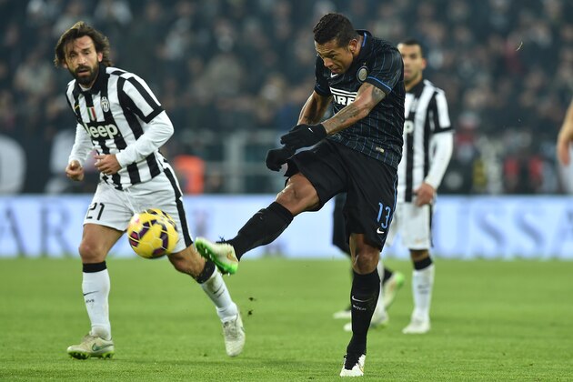TURIN, ITALY - JANUARY 06:  Fredy Guarin of FC Internazionale Milano in action during the Serie A match between Juventus FC and FC Internazionale Milano at Juventus Arena on January 6, 2015 in Turin, Italy.  (Photo by Valerio Pennicino/Getty Images)