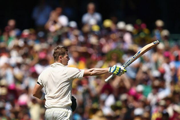 SYDNEY, AUSTRALIA - JANUARY 07: Australian captain Steve Smith celebrates scoring a century during day two of the Fourth Test match between Australia and India at Sydney Cricket Ground on January 7, 2015 in Sydney, Australia. (Photo by Cameron Spencer/Getty Images) SYDNEY, AUSTRALIA - JANUARY 07: Australian captain Steve Smith celebrates scoring a century during day two of the Fourth Test match between Australia and India at Sydney Cricket Ground on January 7, 2015 in Sydney, Australia. (Photo by Cameron Spencer/Getty Images)
