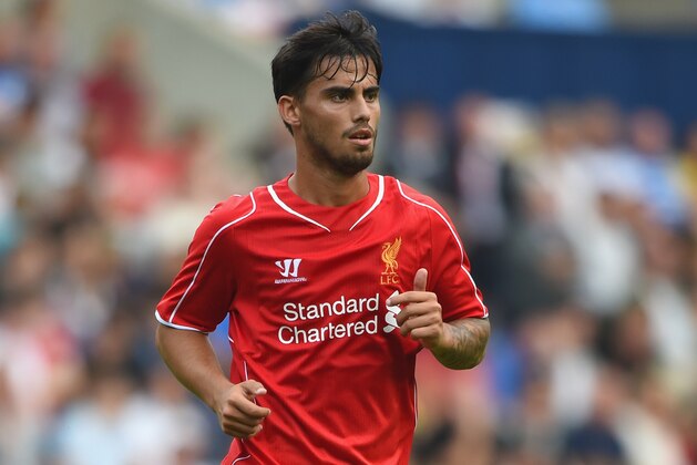 PRESTON, LANCASHIRE - JULY 19:  Suso of Liverpool in action during the pre season friendly match between Preston North End and Liverpool at Deepdale on July 19, 2014 in Preston, Lancashire.  (Photo by Michael Regan/Getty Images)