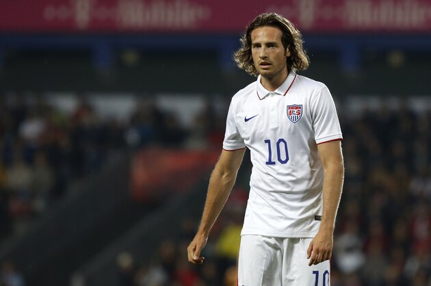 PRAGUE, CZECH REPUBLIC - SEPTEMBER 03: Mix Diskerud of the USA in action during the international friendly match between Czech Republic and USA on September 3, 2014 in Prague, Czech Republic. (Photo by Matej Divizna/Getty Images)