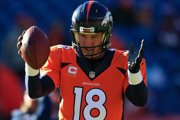 DENVER, CO - DECEMBER 28: Quarterback Peyton Manning #18 of the Denver Broncos warms up before a game against the Oakland Raiders at Sports Authority Field at Mile High on December 28, 2014 in Denver, Colorado. (Photo by Doug Pensinger/Getty Images) DENVER, CO - DECEMBER 28: Quarterback Peyton Manning #18 of the Denver Broncos warms up before a game against the Oakland Raiders at Sports Authority Field at Mile High on December 28, 2014 in Denver, Colorado. (Photo by Doug Pensinger/Getty Images)