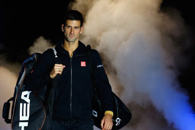 LONDON, ENGLAND - NOVEMBER 14:  Novak Djokovic of Serbia enters the court for the round robin singles match against Tomas Berdych of Czech Republic on day six of the Barclays ATP World Tour Finals at O2 Arena on November 14, 2014 in London, England.  (Photo by Julian Finney/Getty Images)