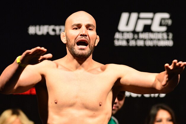 Oct 24, 2014; Rio de Janeiro, BRAZIL; Glover Teixeira of Brazil during weigh-ins for UFC 179 at Ginasio do Maracanazinho. Mandatory Credit: Jason Silva-USA TODAY Sports