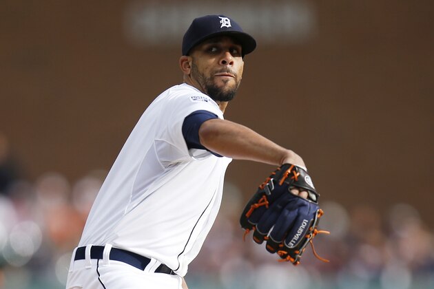 DETROIT, MI - OCTOBER 05:  David Price #14 of the Detroit Tigers pitches in the second inning against the Baltimore Orioles during Game Three of the American League Division Series at Comerica Park on October 5, 2014 in Detroit, Michigan.  (Photo by Gregory Shamus/Getty Images)