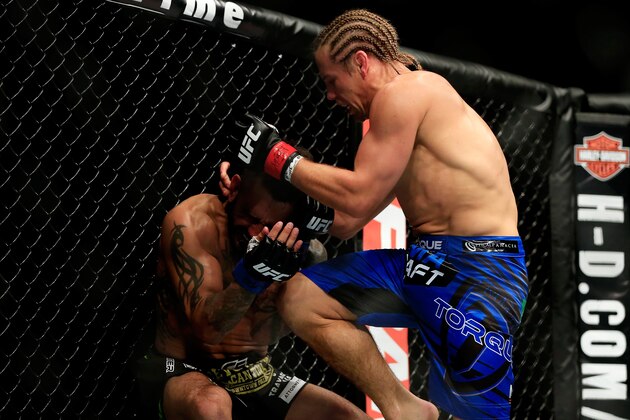 LAS VEGAS, NV - DECEMBER 06: Urijah Faber hits Francisco Rivera in their fight during the UFC 181 event at the Mandalay Bay Events Center on December 6, 2014 in Las Vegas, Nevada. (Photo by Alex Trautwig/Getty Images) LAS VEGAS, NV - DECEMBER 06: Urijah Faber hits Francisco Rivera in their fight during the UFC 181 event at the Mandalay Bay Events Center on December 6, 2014 in Las Vegas, Nevada. (Photo by Alex Trautwig/Getty Images)