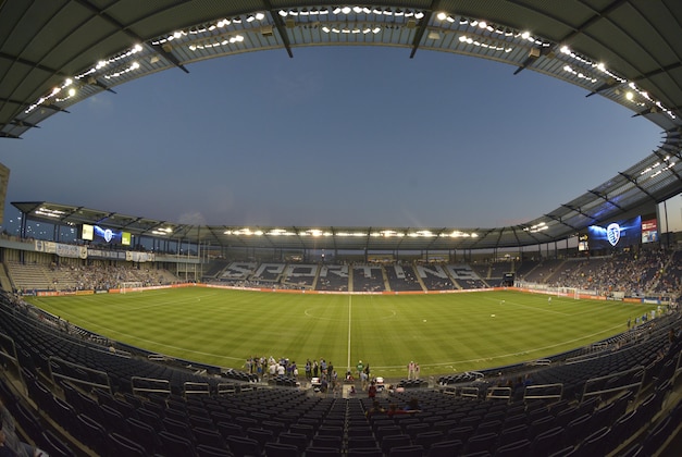 Oct 26, 2014; Kansas City, KS, USA; A general view of the field before players start warmups of the match between Sporting KC and the New York Red Bulls at Sporting Park. Mandatory Credit: Denny Medley-USA TODAY Sports