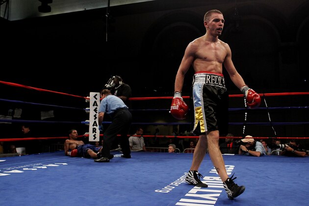 ATLANTIC CITY, NJ - JUNE 04: Ivan Redkach knocks down Alberto Amaro during their Junior Welterweight bout at Boardwalk Hall on June 4, 2011 in Atlantic City, New Jersey. (Photo by Al Bello/Getty Images) ATLANTIC CITY, NJ - JUNE 04: Ivan Redkach knocks down Alberto Amaro during their Junior Welterweight bout at Boardwalk Hall on June 4, 2011 in Atlantic City, New Jersey. (Photo by Al Bello/Getty Images)
