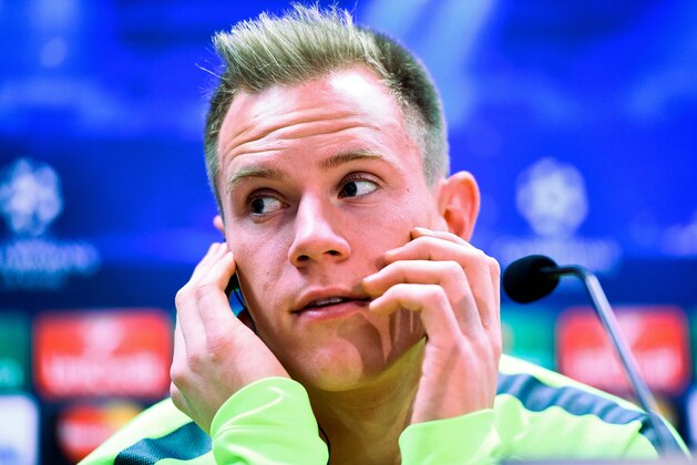 BARCELONA, SPAIN - DECEMBER 09:  Marc-Andre Ter Stegen of FC Barcelona faces the media during a press conference ahead of their UEFA Champions League Group F match against Paris Saint-Germain FC at Ciutat Esportiva on December 9, 2014 in Barcelona, Spain.  (Photo by David Ramos/Getty Images)