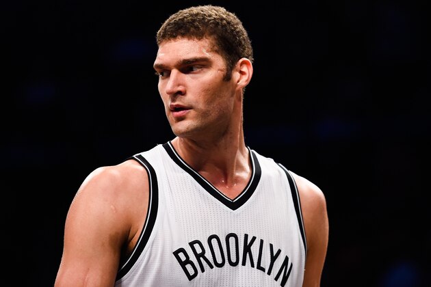 NEW YORK, NY - NOVEMBER 05:  Brook Lopez #11 of the Brooklyn Nets looks on during a game against the Minnesota Timberwolves at the Barclays Center on November 5, 2014 in the Brooklyn borough of New York City. NOTE TO USER: User expressly acknowledges and agrees that, by downloading and/or using this photograph, user is consenting to the terms and conditions of the Getty Images License Agreement.  (Photo by Alex Goodlett/Getty Images)