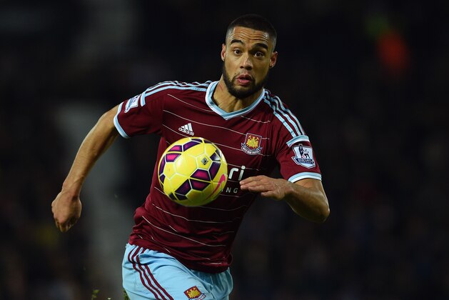 WEST BROMWICH, ENGLAND - DECEMBER 02:  Winston Reid of West Ham on the ball during the Barclays Premier League match between West Bromwich Albion and West Ham United at The Hawthorns on December 2, 2014 in West Bromwich, England.  (Photo by Ross Kinnaird/Getty Images)
