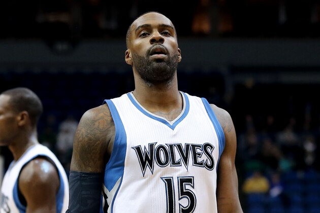 MINNEAPOLIS, MN - JANUARY 7: Shabazz Muhammad #15 of the Minnesota Timberwolves stands on the court during a game against the Phoenix Suns on January 7, 2015 at Target Center in Minneapolis, Minnesota. NOTE TO USER: User expressly acknowledges and agrees that, by downloading and or using this Photograph, user is consenting to the terms and conditions of the Getty Images License Agreement. Mandatory Copyright Notice: Copyright 2015 NBAE (Photo by Jordan Johnson/NBAE via Getty Images)