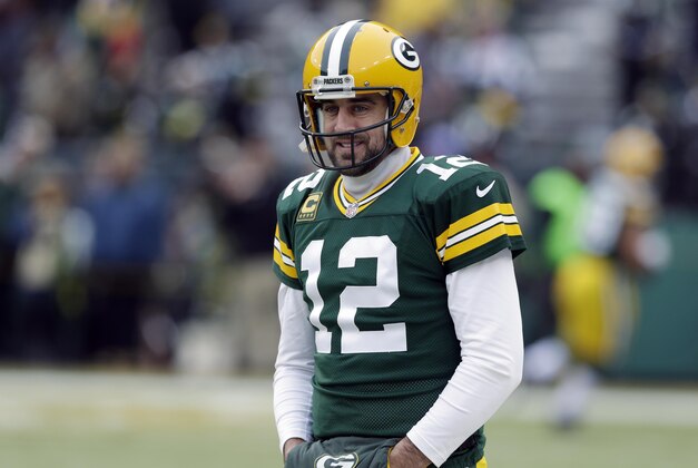 Jan 11, 2015; Green Bay, WI, USA; Green Bay Packers quarterback Aaron Rodgers before the 2014 NFC Divisional playoff football game against the Dallas Cowboys at Lambeau Field. Mandatory Credit: Jeff Hanisch-USA TODAY Sports