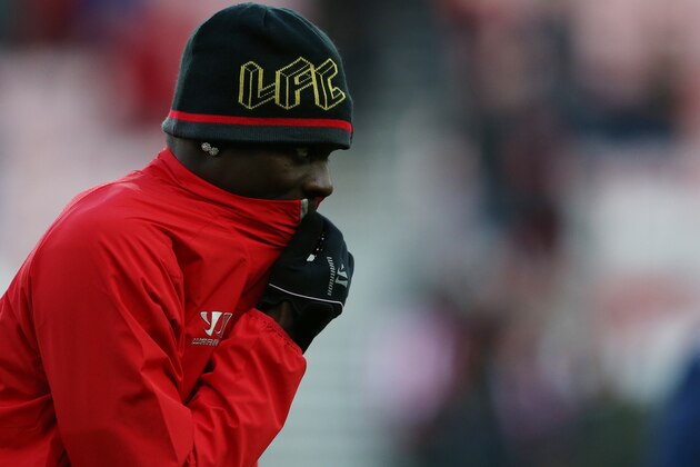 Liverpool's Mario Balotelli ahead of their English Premier League soccer match against Sunderland at the Stadium of Light, Sunderland, England, Saturday, Jan. 10, 2015. (AP Photo/Scott Heppell)