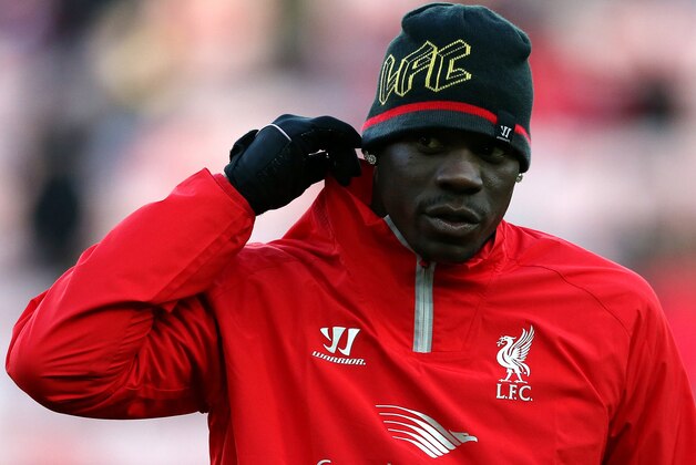 Liverpool's Mario Balotelli ahead of their English Premier League soccer match against Sunderland at the Stadium of Light, Sunderland, England, Saturday, Jan. 10, 2015. (AP Photo/Scott Heppell)