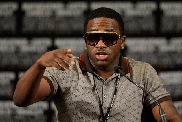LAS VEGAS, NV - MAY 05:  Boxer Adrien Broner addresses the media at the MGM Grand Garden Arena on May 5, 2012 in Las Vegas, Nevada.  (Photo by Ethan Miller/Getty Images)