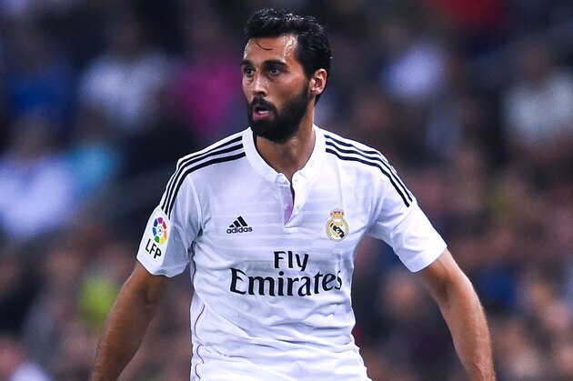 BARCELONA, SPAIN - OCTOBER 29:  Alvaro Arbeloa of Real Madrid CF runs with the ball during the Copa Del Rey Round of 32 first leg match at Power8 Stadium on October 29, 2014 in Barcelona, Spain.  (Photo by David Ramos/Getty Images)