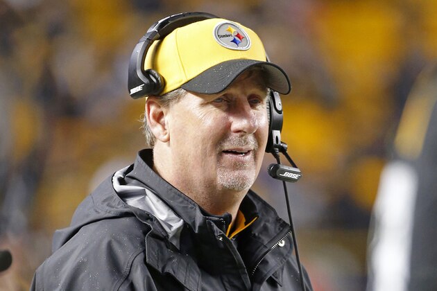 Pittsburgh Steelers linebackers coach Keith Butler stands on the sideline during an NFL wildcard playoff football game against the Baltimore Ravens, Saturday, Jan. 3, 2015, in Pittsburgh. (AP Photo/Gene J. Puskar)