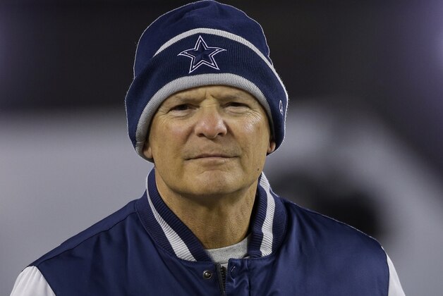 ADVANCE FOR WEEKEND EDITIONS, DEC. 20-21 - FILE - In this Dec. 14, 2014, file photo, Dallas Cowboys' Rod Marinelli walks the field during warm ups before an NFL football game against the Philadelphia Eagles in Philadelphia. The Associated Press will honor an NFL assistant coach for the first time this year with his own award. (AP Photo/Matt Rourke, File)