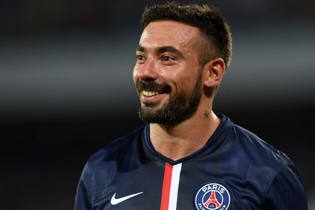 NAPLES, ITALY - AUGUST 11:  Ezequiel Lavezzi  of Paris Saint Germain smiles after the pre-season friendly match between SSC Napoli and Paris Saint-Germain FC at Stadio San Paolo on August 11, 2014 in Naples, Italy.  (Photo by Giuseppe Bellini/Getty Images)