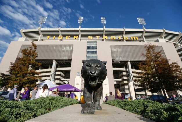 Nov 8, 2014; Baton Rouge, LA, USA; A general view outside Tiger Stadium before a game between the LSU Tigers and the Alabama Crimson Tide at Tiger Stadium. Mandatory Credit: Derick E. Hingle-USA TODAY Sports