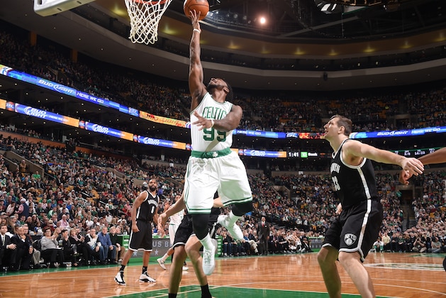 BOSTON, MA - DECEMBER 26:  Jae Crowder #99 of the Boston Celtics shoots the ball against the Brooklyn Nets during the game on December 26, 2014 at the TD Garden in Boston, Massachusetts. NOTE TO USER: User expressly acknowledges and agrees that, by downloading and or using this Photograph, user is consenting to the terms and conditions of the Getty Images License Agreement. Mandatory Copyright Notice: Copyright 2014 NBAE (Photo by Brian Babineau /NBAE via Getty Images)