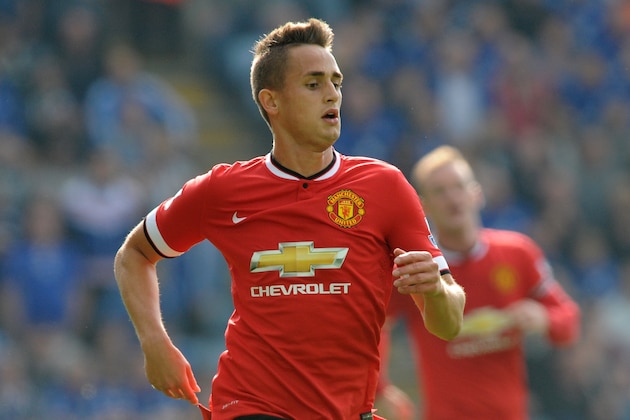 Manchester United's Adnan Januzaj during the English Premier League soccer match between Leicester City and Manchester United at King Power Stadium, in Leicester, England, Sunday, Sept. 21, 2014.  (AP Photo/Rui Vieira)