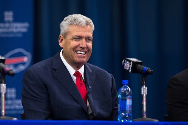 ORCHARD PARK, NY - JANUARY 14:  Rex Ryan attends a press conference announcing his arrival as head coach of the Buffalo Bills on January 14, 2015 at Ralph Wilson Stadium in Orchard Park, New York.  (Photo by Brett Carlsen/Getty Images)
