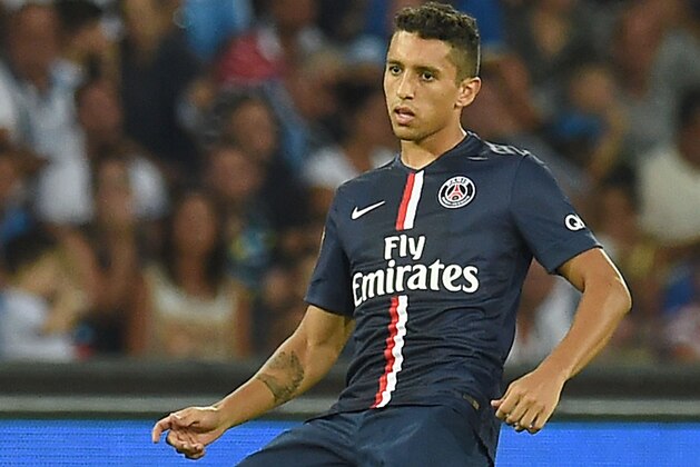 NAPLES, ITALY - AUGUST 11:  Marquinhos of Paris Saint Germain  in action during the pre-season friendly match between SSC Napoli and Paris Saint-Germain FC at Stadio San Paolo on August 11, 2014 in Naples, Italy.  (Photo by Giuseppe Bellini/Getty Images)