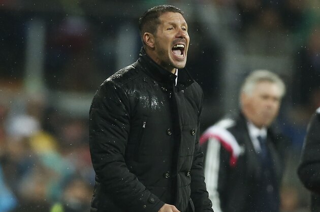 Atletico's coach Diego Simeone, shouts during a round of 16, second leg, Copa del Rey soccer match between Atletico de Madrid and Real Madrid at the Santiago Bernabeu stadium in Madrid, Spain, Thursday, Jan. 15, 2015. (AP Photo/Andres Kudacki) Atletico's coach Diego Simeone, shouts during a round of 16, second leg, Copa del Rey soccer match between Atletico de Madrid and Real Madrid at the Santiago Bernabeu stadium in Madrid, Spain, Thursday, Jan. 15, 2015. (AP Photo/Andres Kudacki)