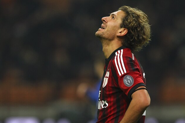 MILAN, ITALY - JANUARY 13:  Alessio Cerci of AC Milan looks on during the TIM Cup match between AC Milan and US Sassuolo Calcio at Stadio Giuseppe Meazza on January 13, 2015 in Milan, Italy.  (Photo by Marco Luzzani/Getty Images)